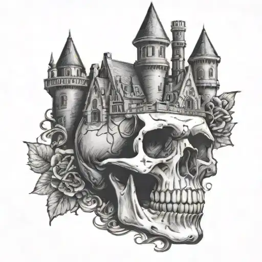 Skull With A Castle On Top