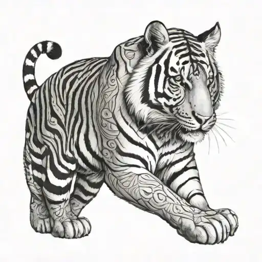 Tiger With Sacred Geometry