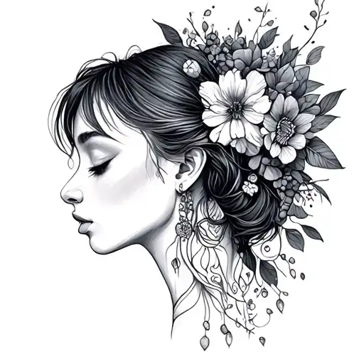 Girl Worshiping Fine Line Minimalistic