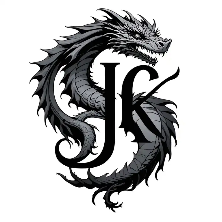 Initials J G K Merged With Dragons