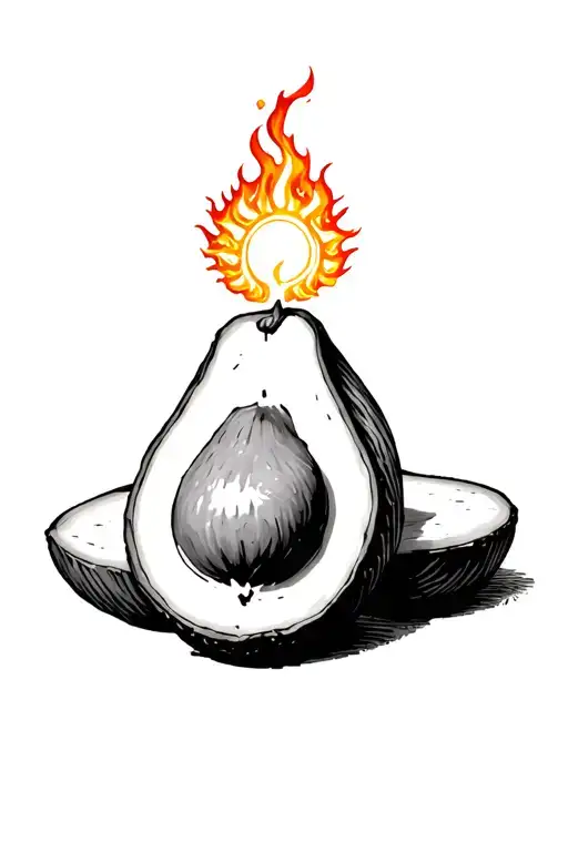 Avocado With A Sun That Embers It