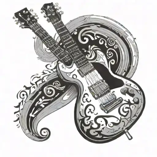 Electric Guitar With Musical Note