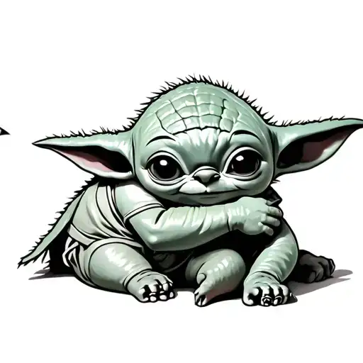 Baby Yoda Hugging Stitch