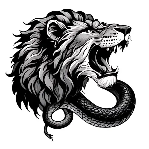 Snake And Lion