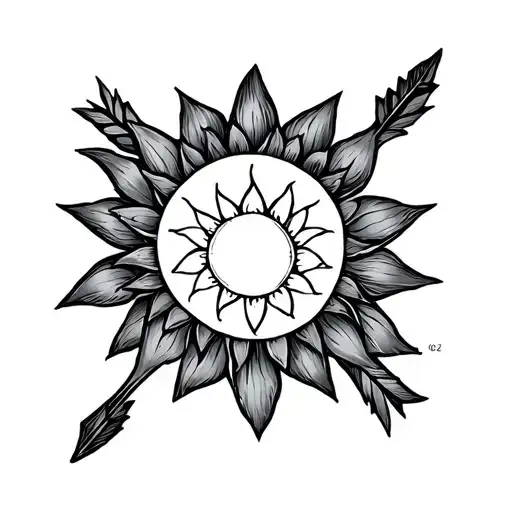 Small Sun Lotus Arrow Boho