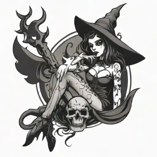 Goth Girl Death Witch Pinup