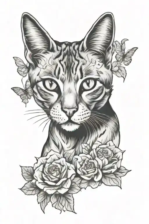 Memorial Tattoo For My Aunt Who Liked Cats And Her Death Date Was 6-3-2024
