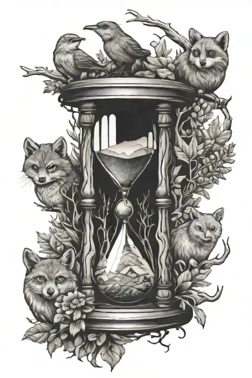 Hourglass And Forest Animals