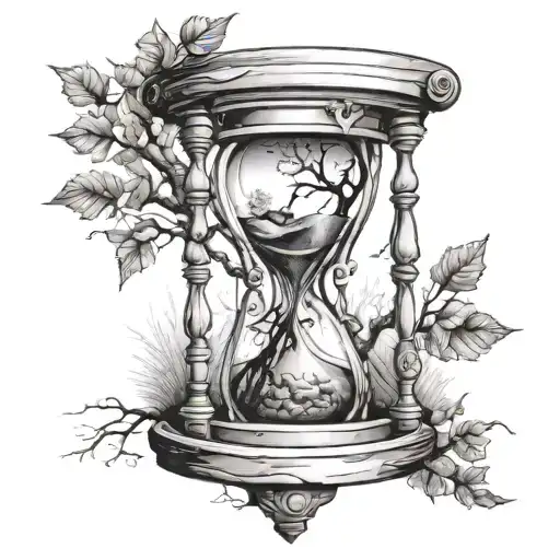 Hourglass With A Tree