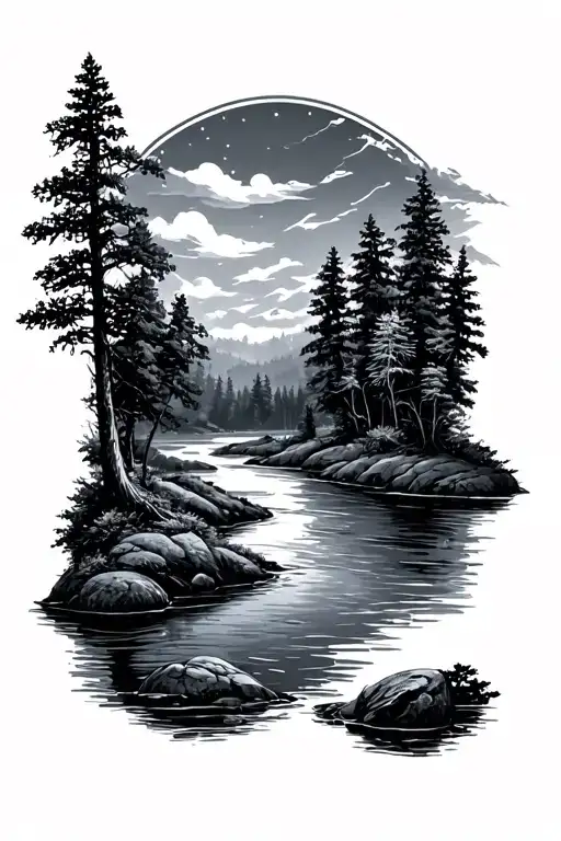 Nature Scene With River