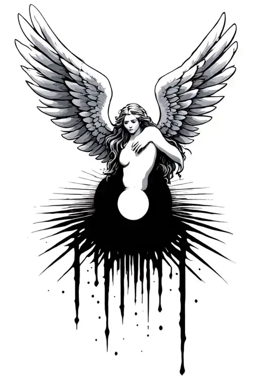 Angel Wings And Sun Rising