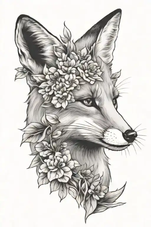 Fox With Flowers