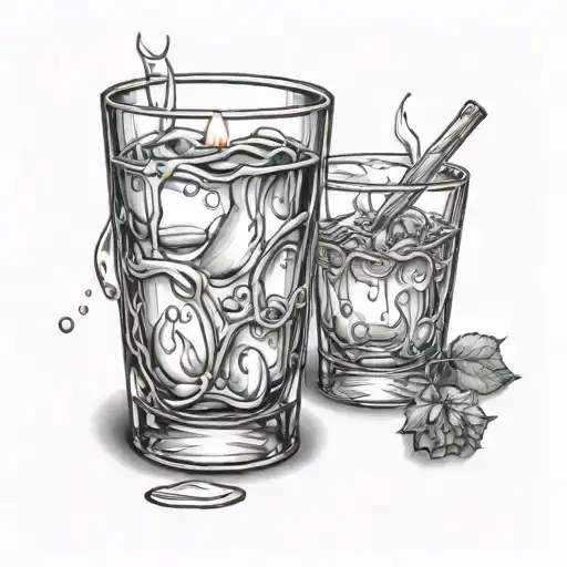 A Glass Of Water Next To A Candle