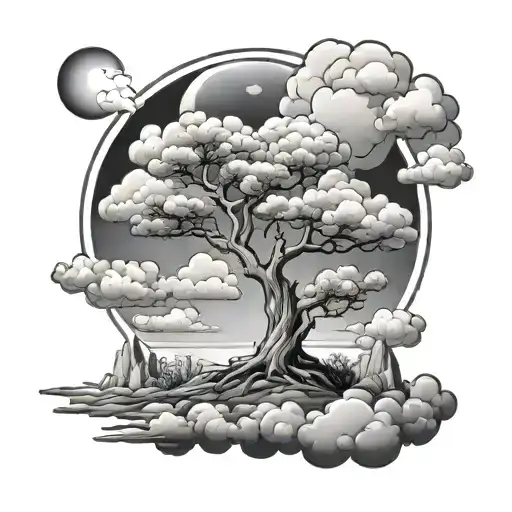 Clouds With Plam Tree