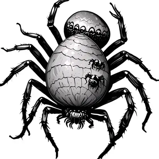 Spider With Egg Sack Popping And Baby Spiders Crawling Out