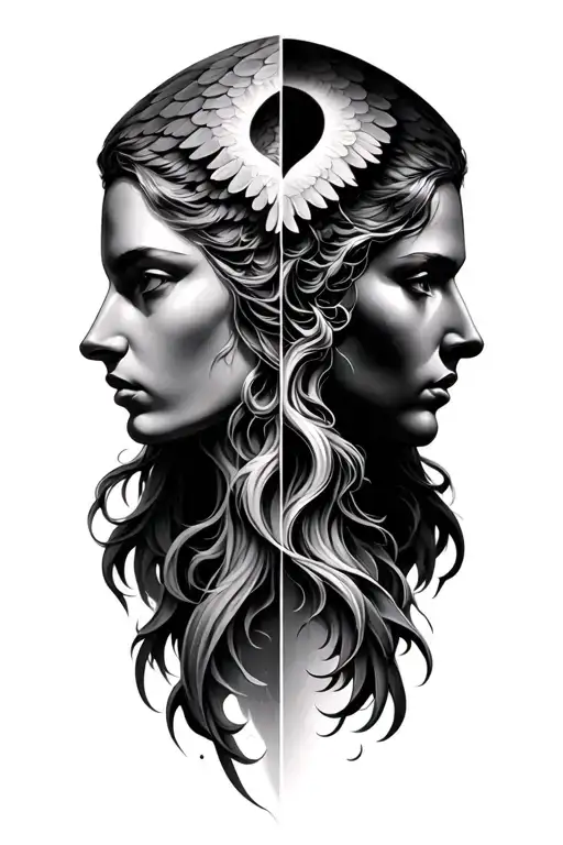 Archangel Faces Merged Together