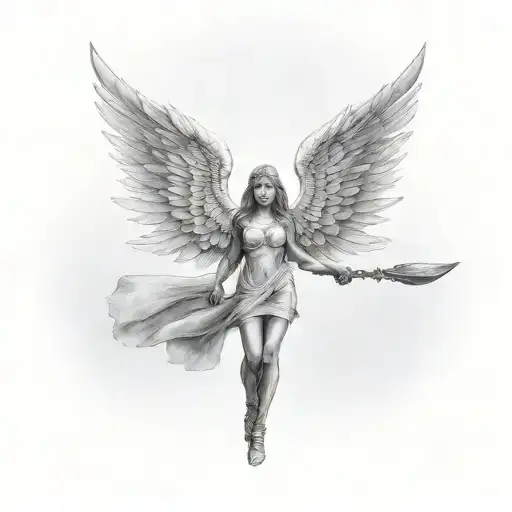 Female Guardian Angel With A Blurred Face