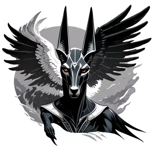 Anubis With Heaven And Hell