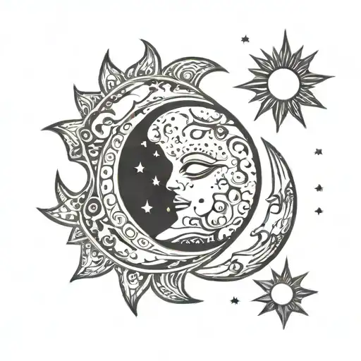 Moon Sun Stars Forming The Shape