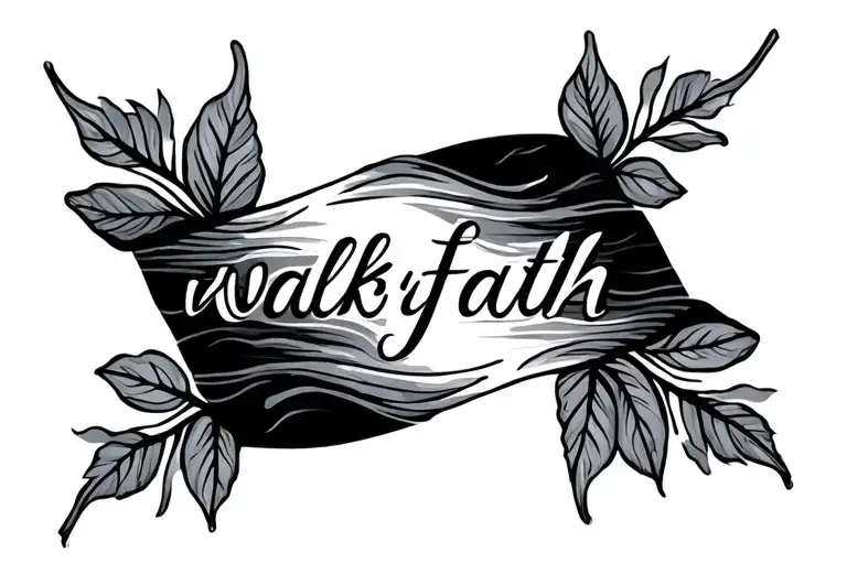 Walk By Faith Anklet Leaves With Wavy Lines