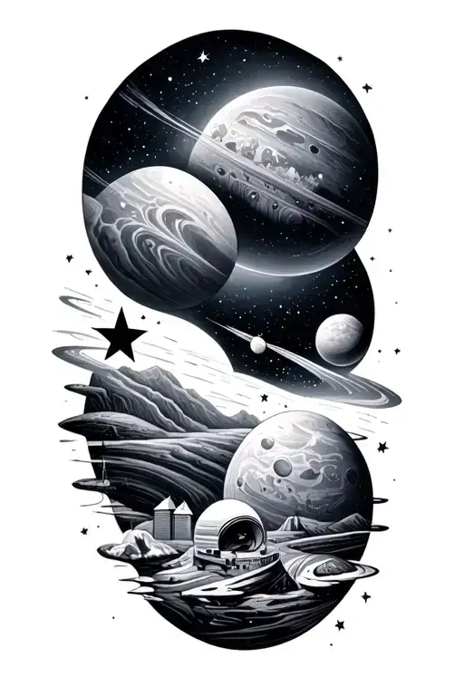 Outer Space With Stars And Trippy Scenery