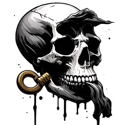 Skull With Sand Lock In Mouth