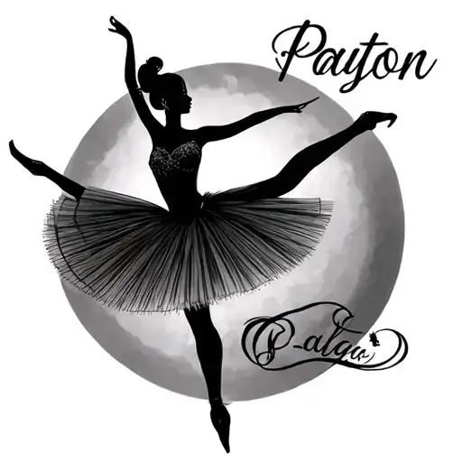 Fine Line Ballerina Tattoo With The Name Payton