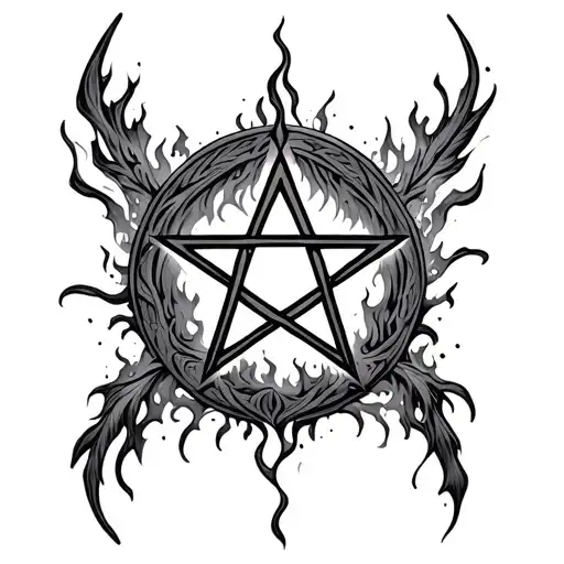 Gothic Design Based Around A Burn Mark Of A Pentagram