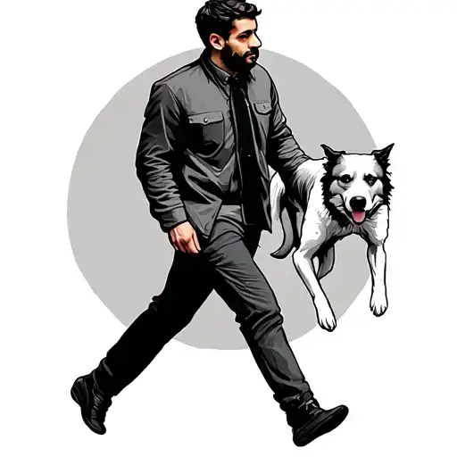 Man Walking Dog