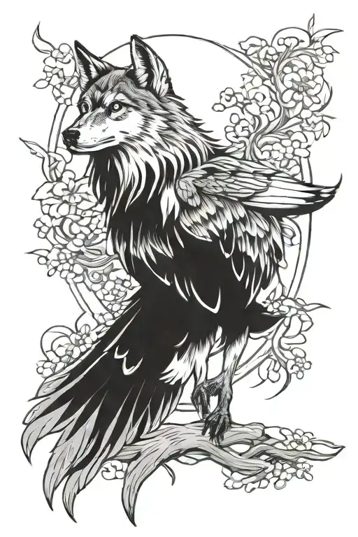 Wolf Goat Bird Finch Japanese Style