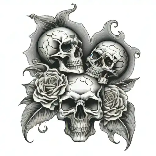 Money And Skulls Facing Each Other