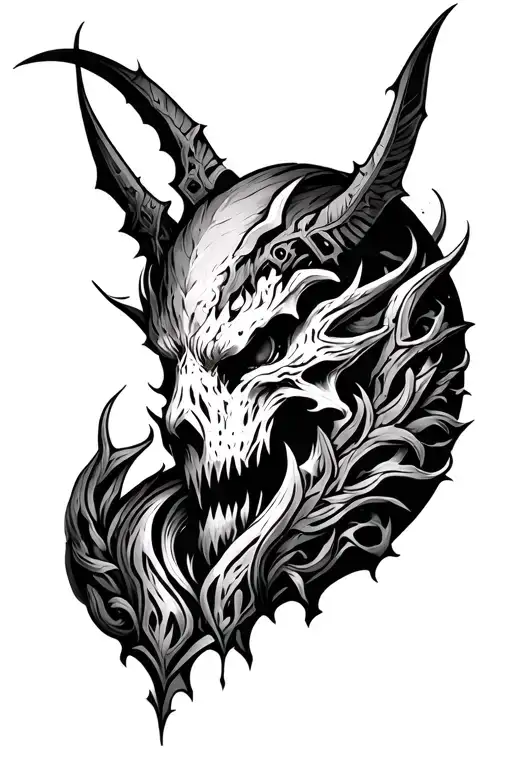 Dark Fantasy Tattoo Design Inspired By Skyrim Try Very Hard