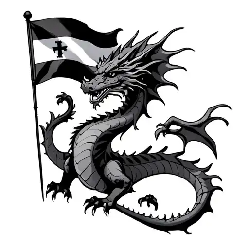 Dragon And Frisian Flag Waving