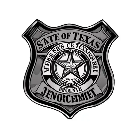 State Of Texas And Law Enforcement Badge Intertwined