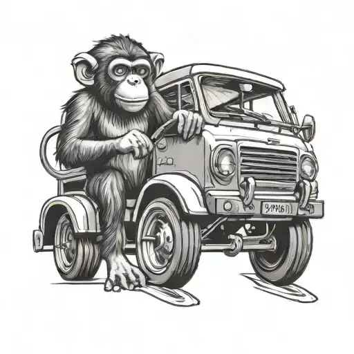Monkey And Car