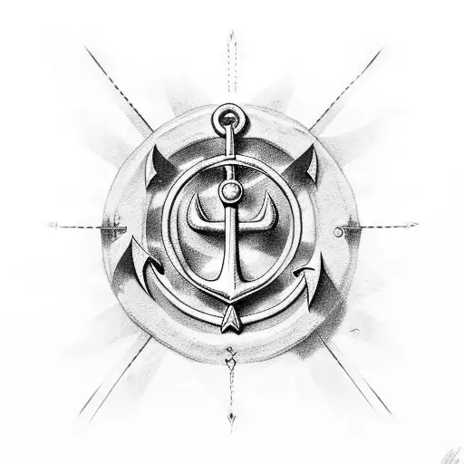 Anchor With Eye Beams Of Light