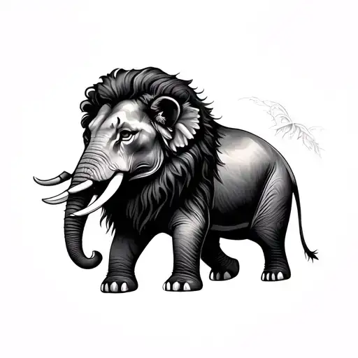 Lion Elephant