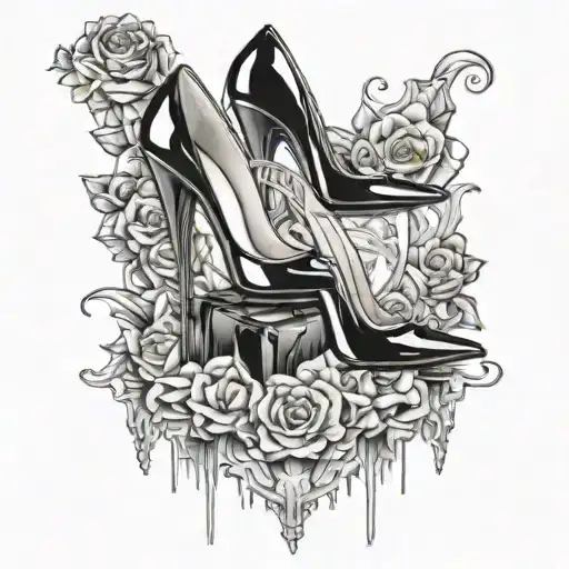 Dominatrix Black Lipstick High Heels Black