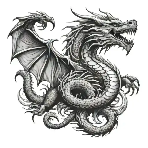 Dragon Intertwined Representing