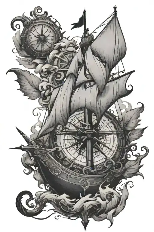 Ship And Compass