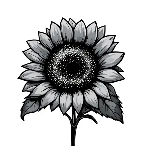 Sunflower Design With The Words Resilient And Strength