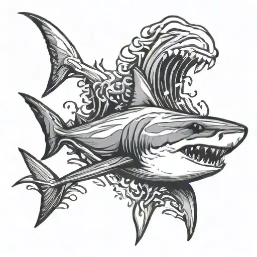 Shark Swimming Fineline