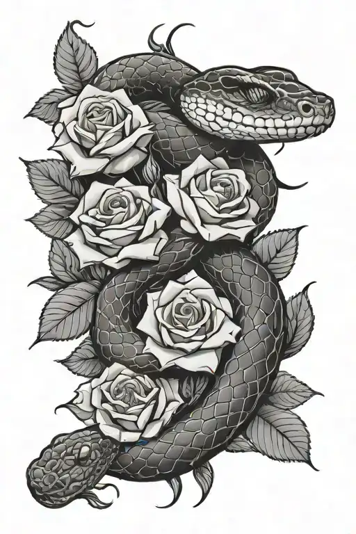 Snake And Roses