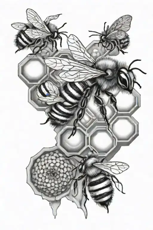 Bee Cells And Alveolus