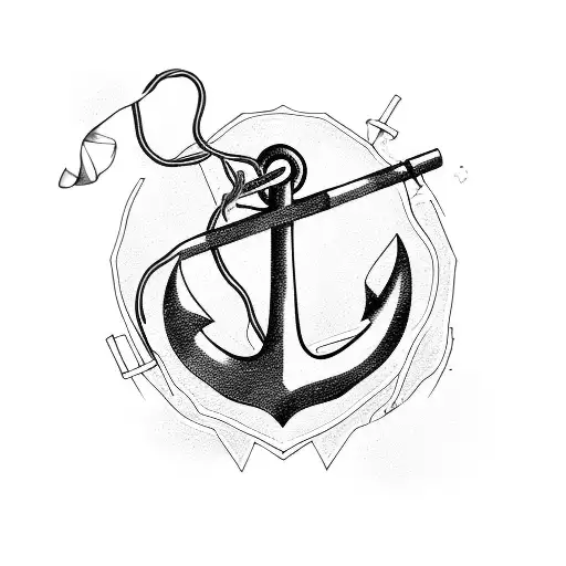Anchor Combined With Outline The State Of Nh