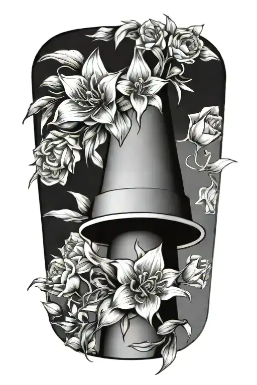 Traffic Cone With Narcissist Flower