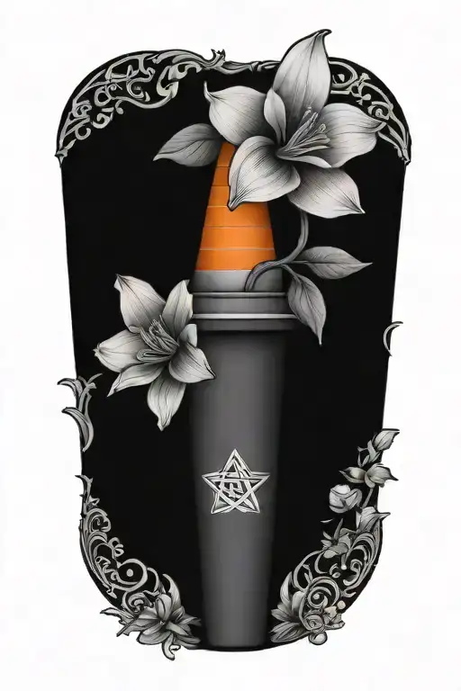Traffic Cone With Narcissist Flower