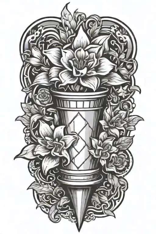 Traffic Cone With Narcissist Flower