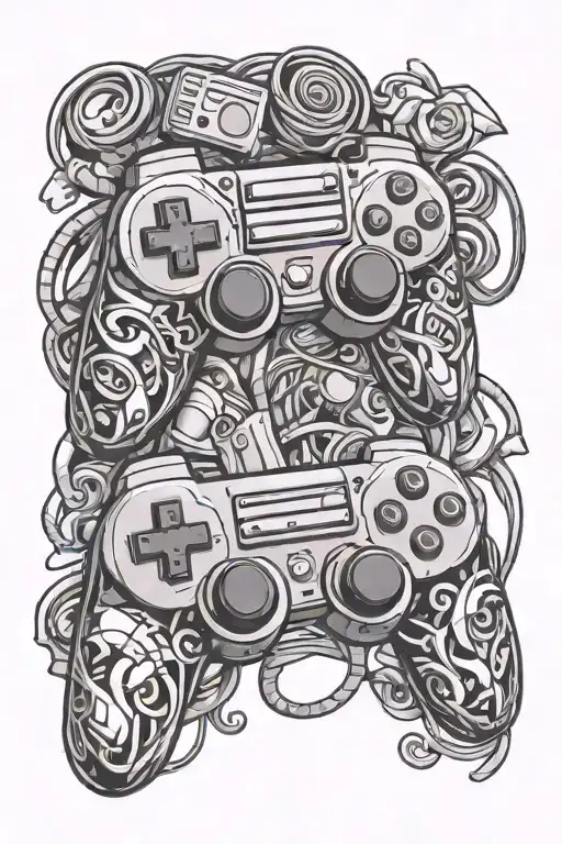Anime And Gaming Controller Intertwined