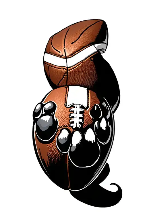 Football And Dogs Paw